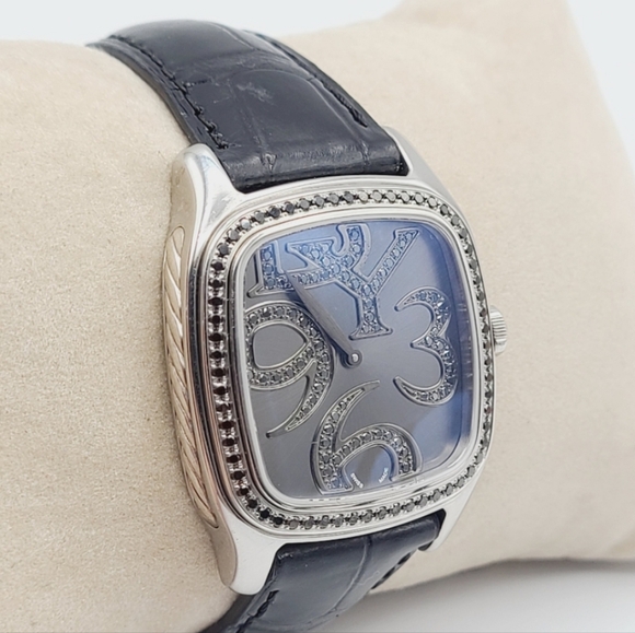 David Yurman 32mm Thoroughbred Quartz Watch With Black Diamonds - Picture 2 of 16